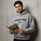 Cowboy Bebop hoodie – navy men's hoodie with white Cowboy Bebop letters and Players Couture logo on the chest