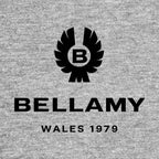 Craig Bellamy Logo Men's T-Shirt – grey close-up detail shot of the Craig Bellamy Players Couture logo design