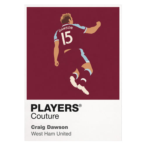 Craig Dawson West Ham Icon Frame Men's T-Shirt in White - Players Couture Fan Clothing