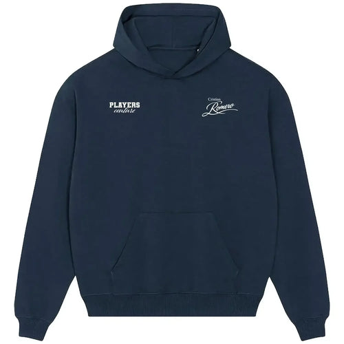 Cristian Romero hoodie – navy men's hoodie featuring the Cristian Romero Players Couture logo