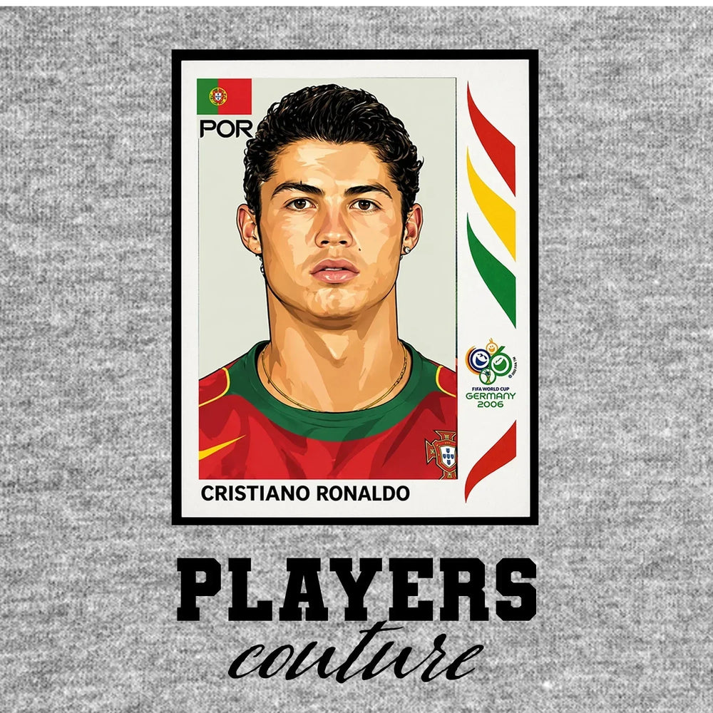 Cristiano Ronaldo World Cup Sticker Kids T-Shirt – cristiano ronaldo 2006 2 grey Players Couture design