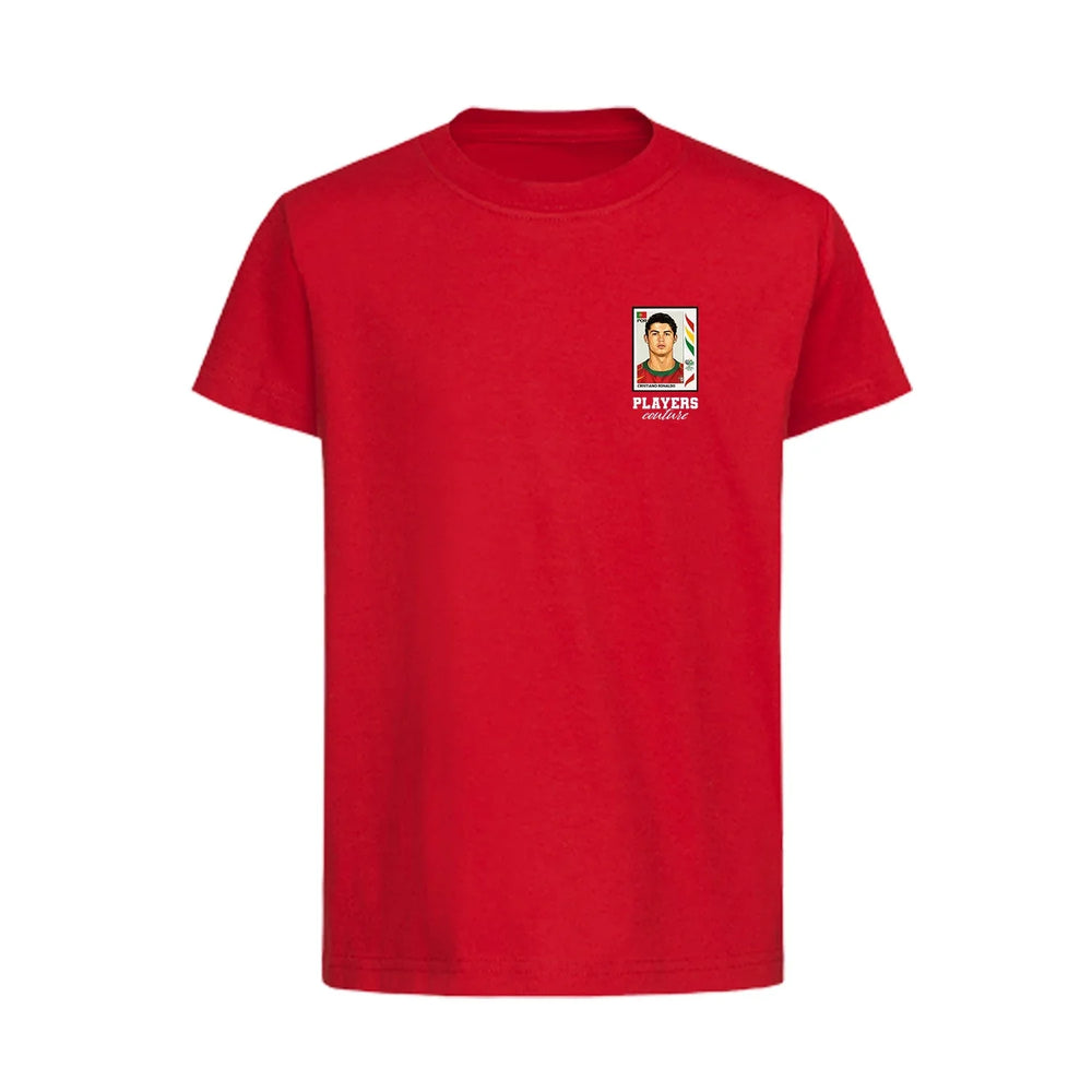 Cristiano Ronaldo World Cup Sticker Kids T-Shirt – cristiano ronaldo 2006 2 sticker kids red tshirt Players Couture design