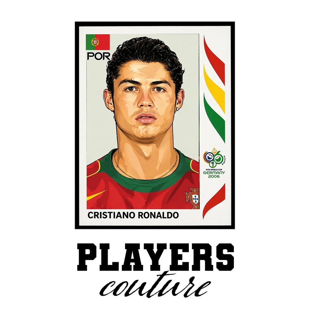 Cristiano Ronaldo World Cup Sticker Kids T-Shirt – cristiano ronaldo 2006 2 white Players Couture design