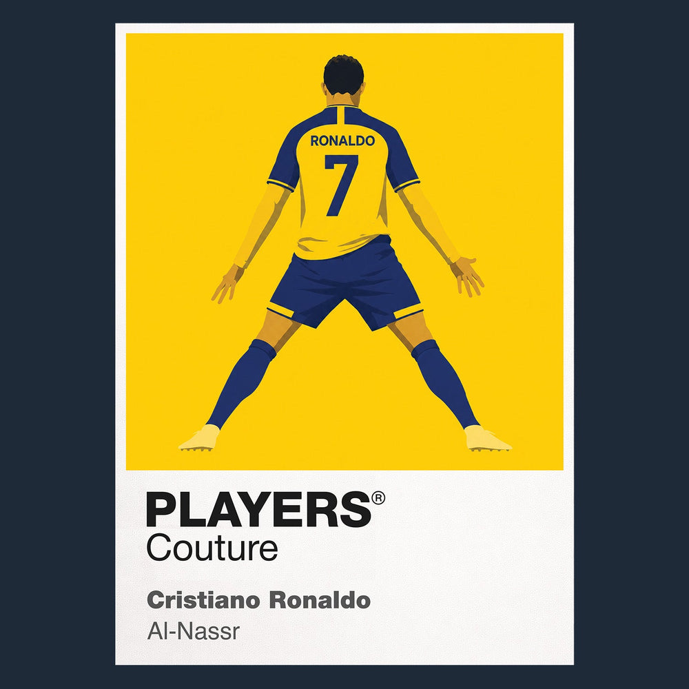 Cristiano Ronaldo Al-Nassr Icon Frame Kids T-Shirt — Navy Artwork