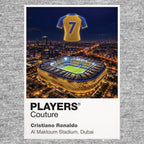 Cristiano Ronaldo Al Nassr number 7 Icons in Lights Frame artwork in grey