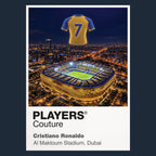 Cristiano Ronaldo Al Nassr number 7 Icons in Lights Frame artwork in navy