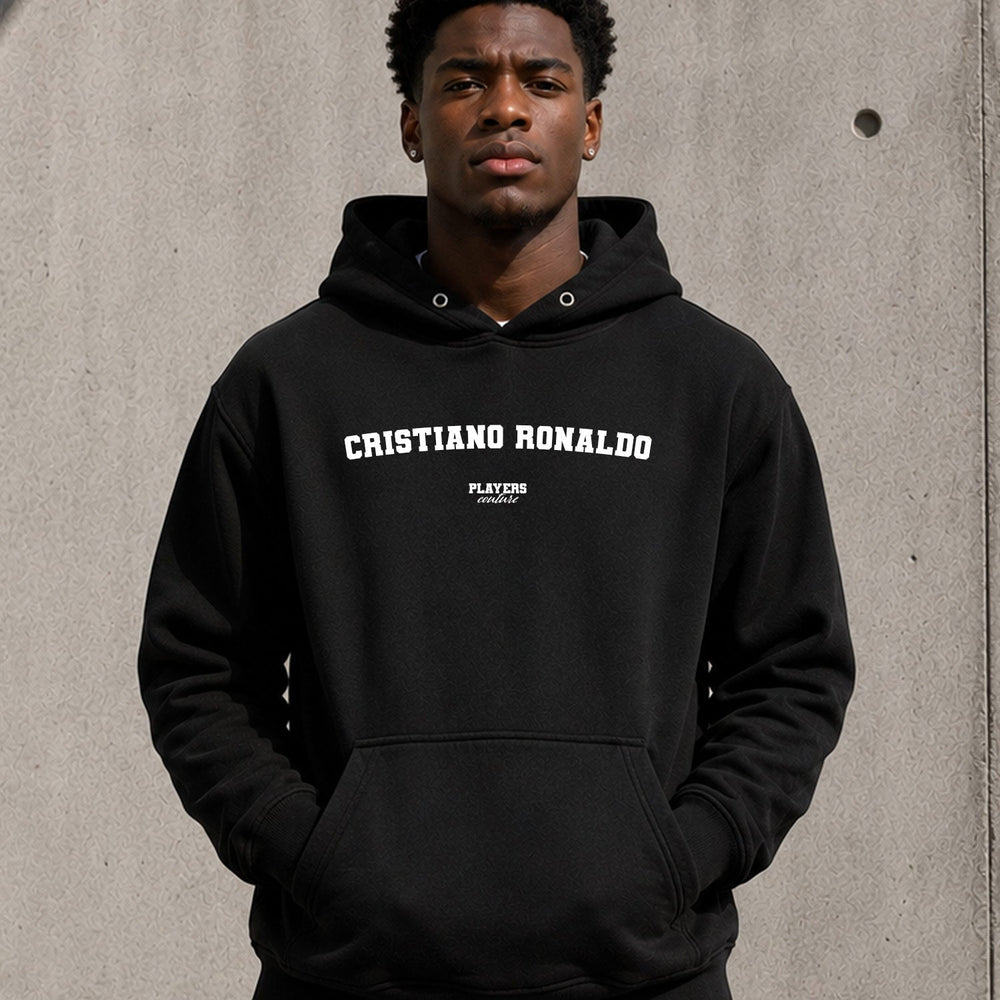 cristiano-ronaldo name-print hoodie - black
