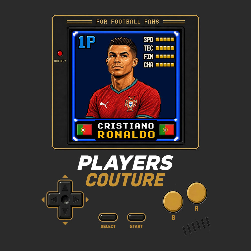 Cristiano Ronaldo 1P 8-Bit t-shirt retro gaming design by Players Couture