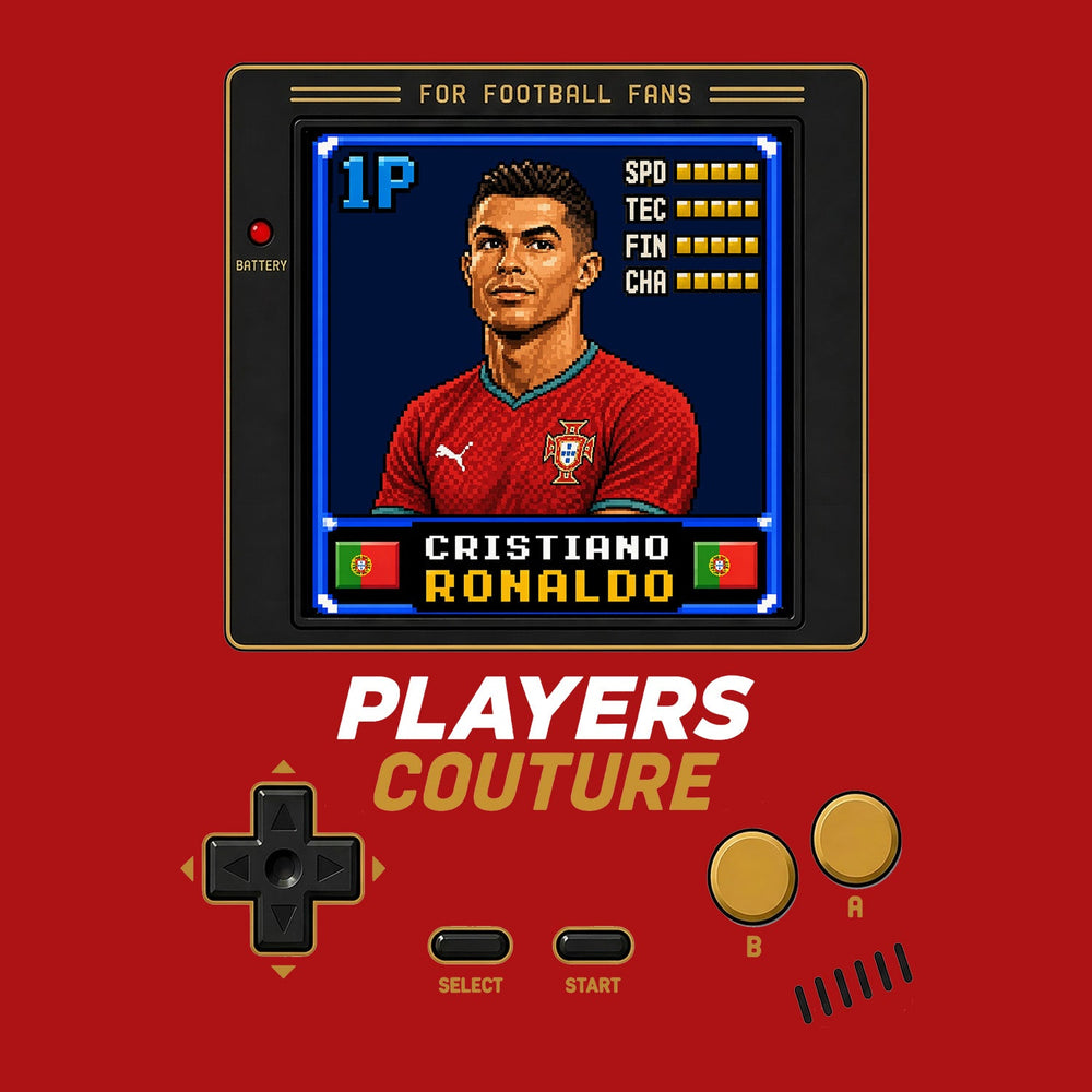Cristiano Ronaldo 1P 8-Bit t-shirt retro gaming design by Players Couture