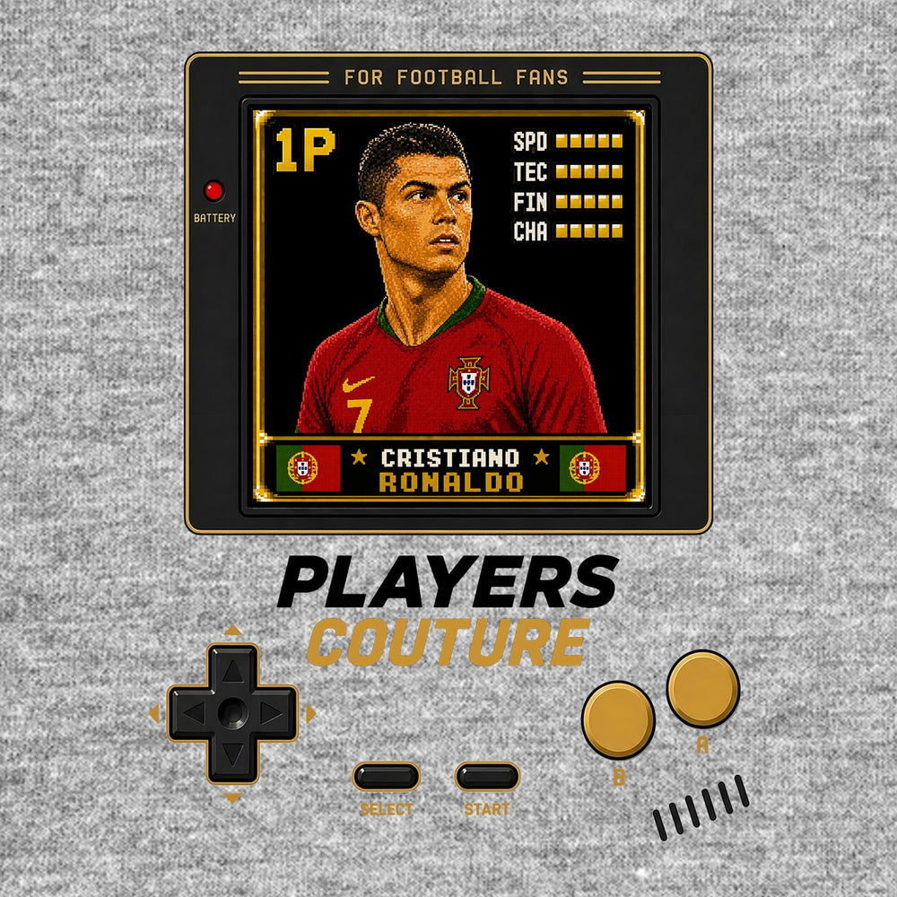 Cristiano Ronaldo 1P 8-Bit t-shirt retro gaming design by Players Couture