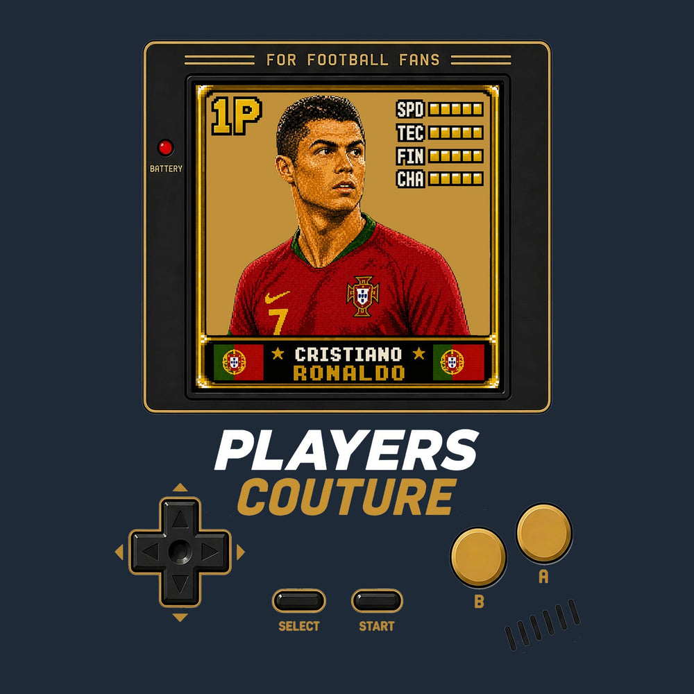 Cristiano Ronaldo 1P 8-Bit t-shirt retro gaming design by Players Couture