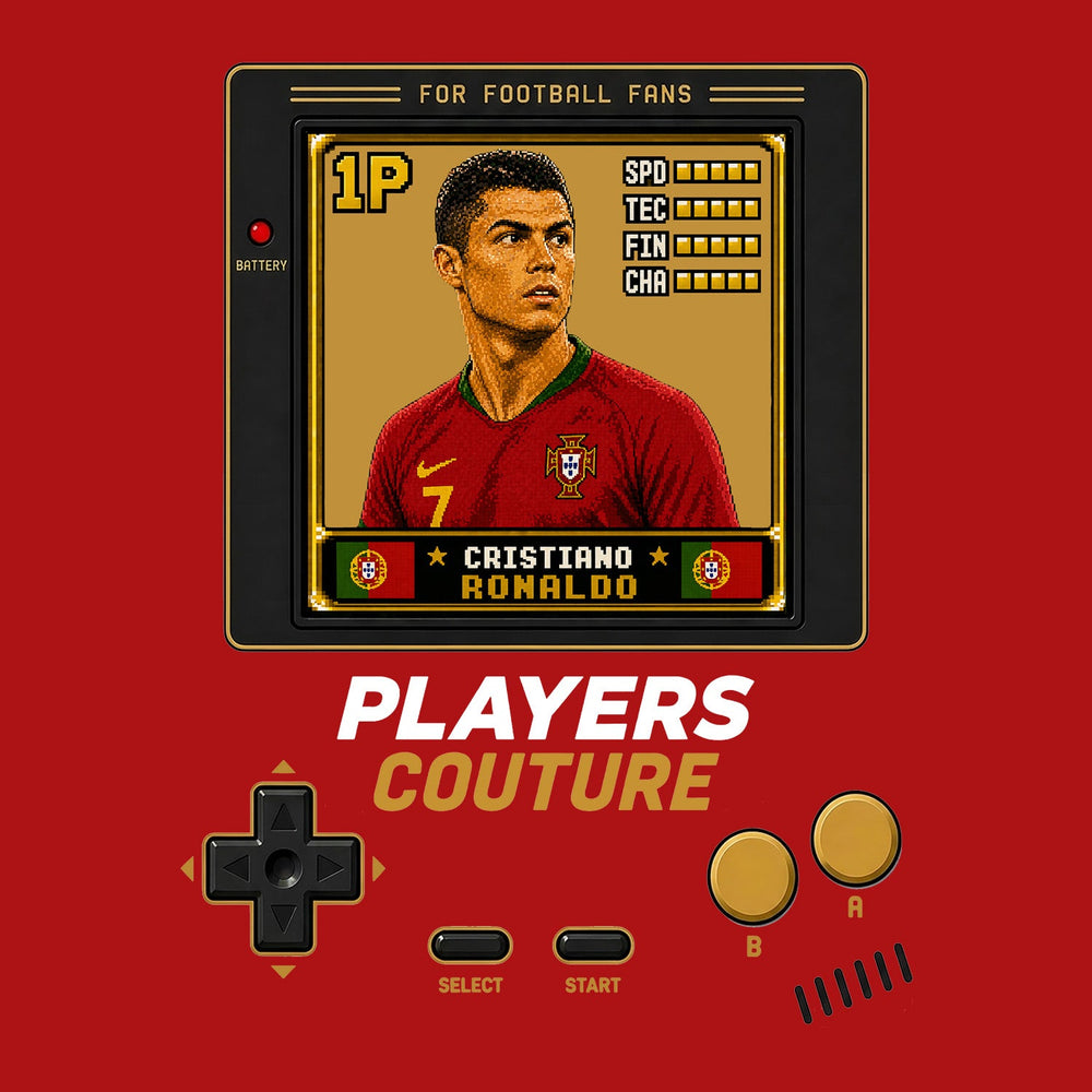 Cristiano Ronaldo 1P 8-Bit t-shirt retro gaming design by Players Couture