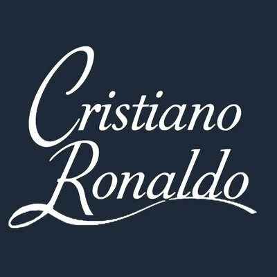 Cristiano Ronaldo Logo Kids Hoodie – navy close-up detail shot of the Cristiano Ronaldo Players Couture logo design