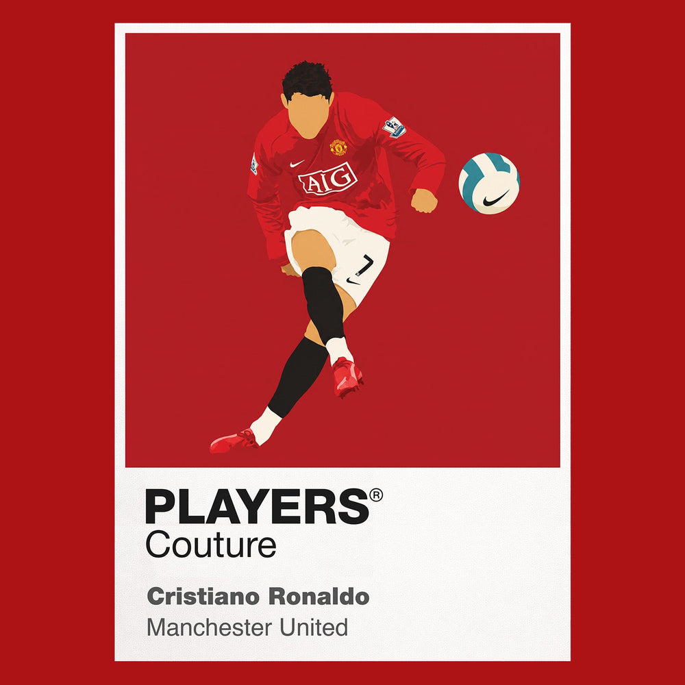 Cristiano Ronaldo Manchester United Icon Frame — Pantone-style player illustration art card