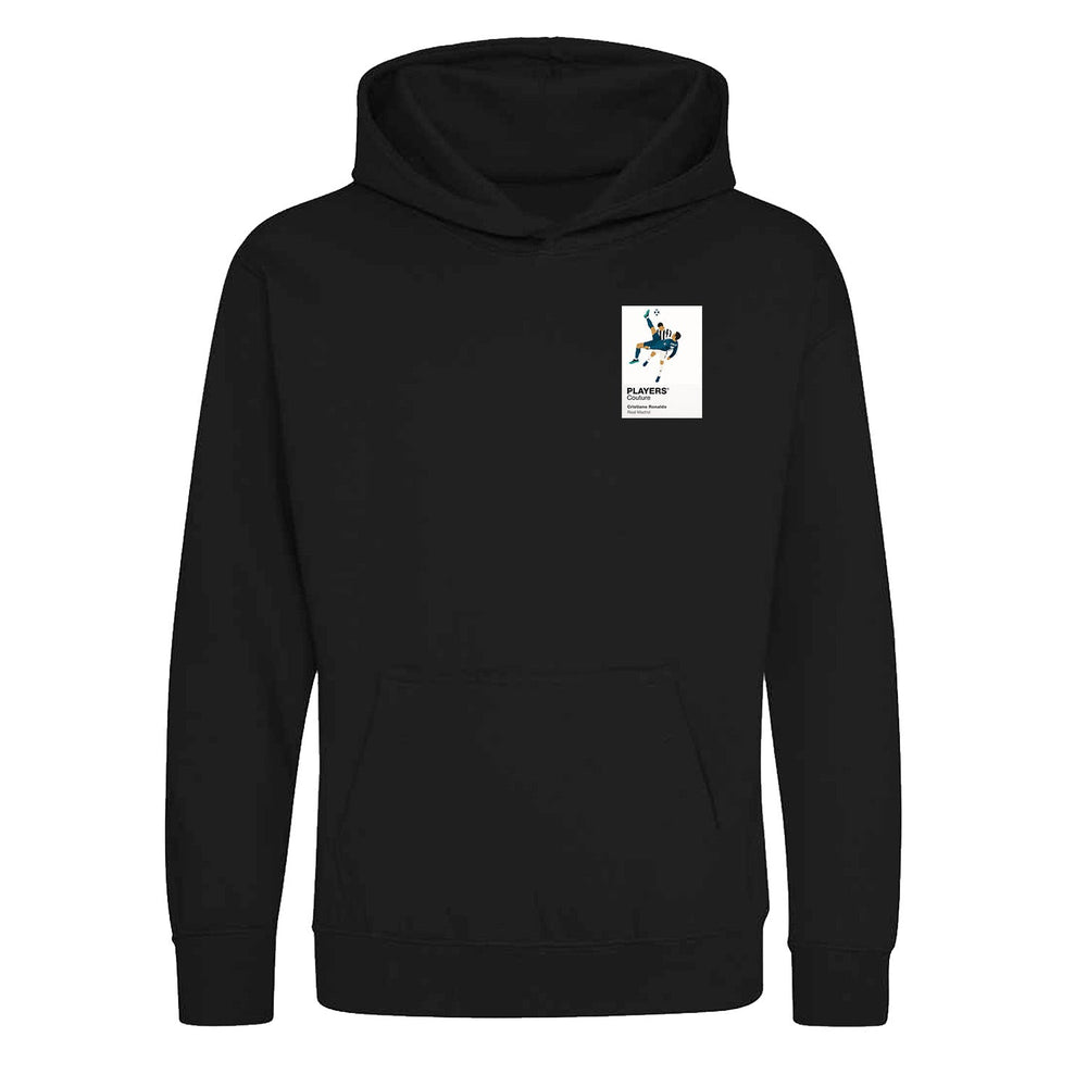 Cristiano Ronaldo Overhead Kick Real Madrid Icon Frame Kids Hoodie - Black