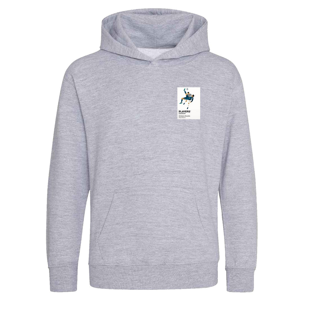 Cristiano Ronaldo Overhead Kick Real Madrid Icon Frame Kids Hoodie - Grey