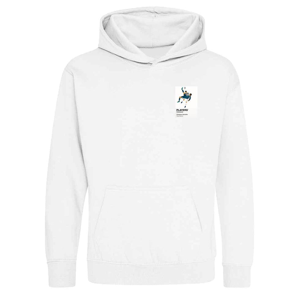 Cristiano Ronaldo Overhead Kick Real Madrid Icon Frame Kids Hoodie - White
