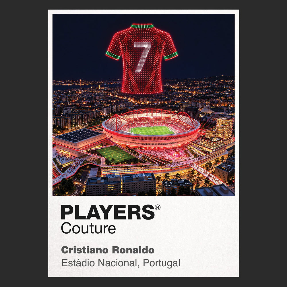 Cristiano Ronaldo Portugal number 7 Icons in Lights Frame artwork in black