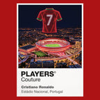 Cristiano Ronaldo Portugal number 7 Icons in Lights Frame artwork in red
