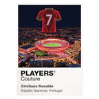 Cristiano Ronaldo Portugal number 7 Icons in Lights Frame artwork in white