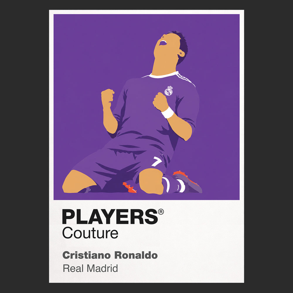 Cristiano Ronaldo Real Madrid Purple Icon Frame Men's T-Shirt
