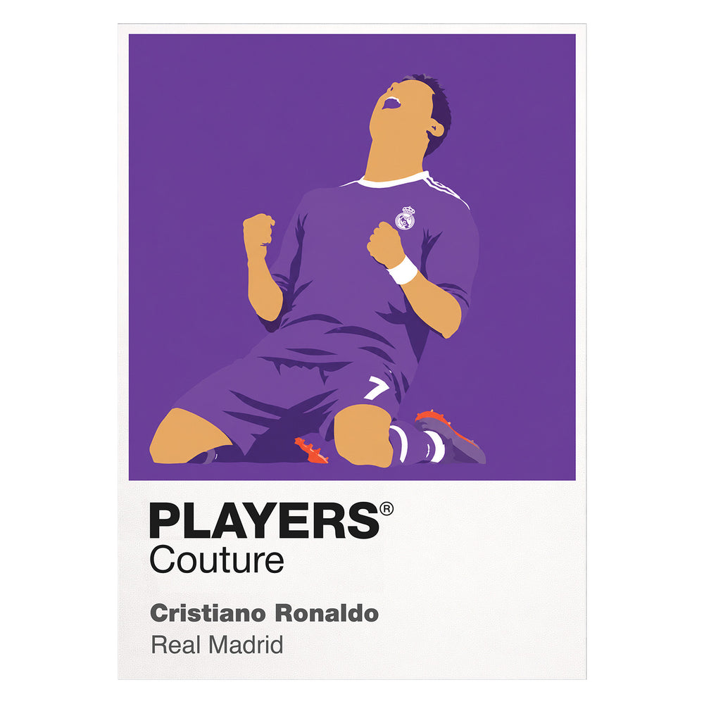 Cristiano Ronaldo Real Madrid Purple Icon Frame Men's T-Shirt