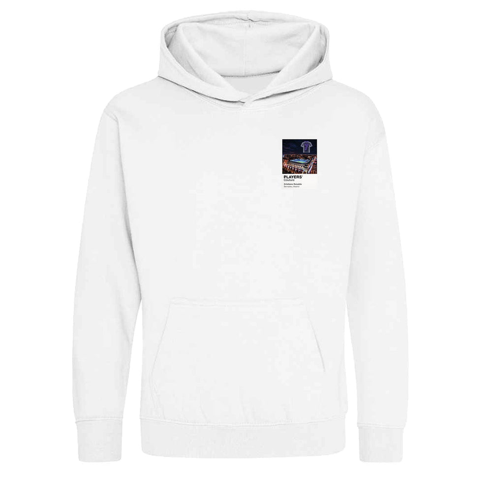Cristiano Ronaldo Real Madrid Icons in Lights Frame Kids Hoodie in White
