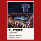 Cristiano Ronaldo Real Madrid number 7 Icons in Lights Frame artwork in red