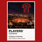 Cristiano Ronaldo Manchester United number 7 Icons in Lights Frame artwork in red