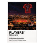 Cristiano Ronaldo Manchester United number 7 Icons in Lights Frame artwork in white