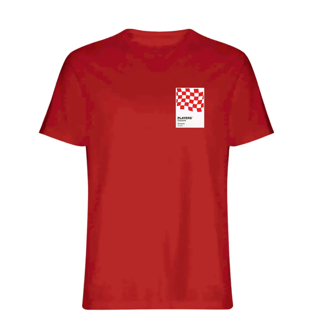Croatia t-shirt – red men's t-shirt featuring the Croatia Players Couture logo