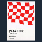 Croatia Classic Football Shirt Colours Frame Men's T-Shirt – navy close-up detail shot of the Croatia Players Couture logo