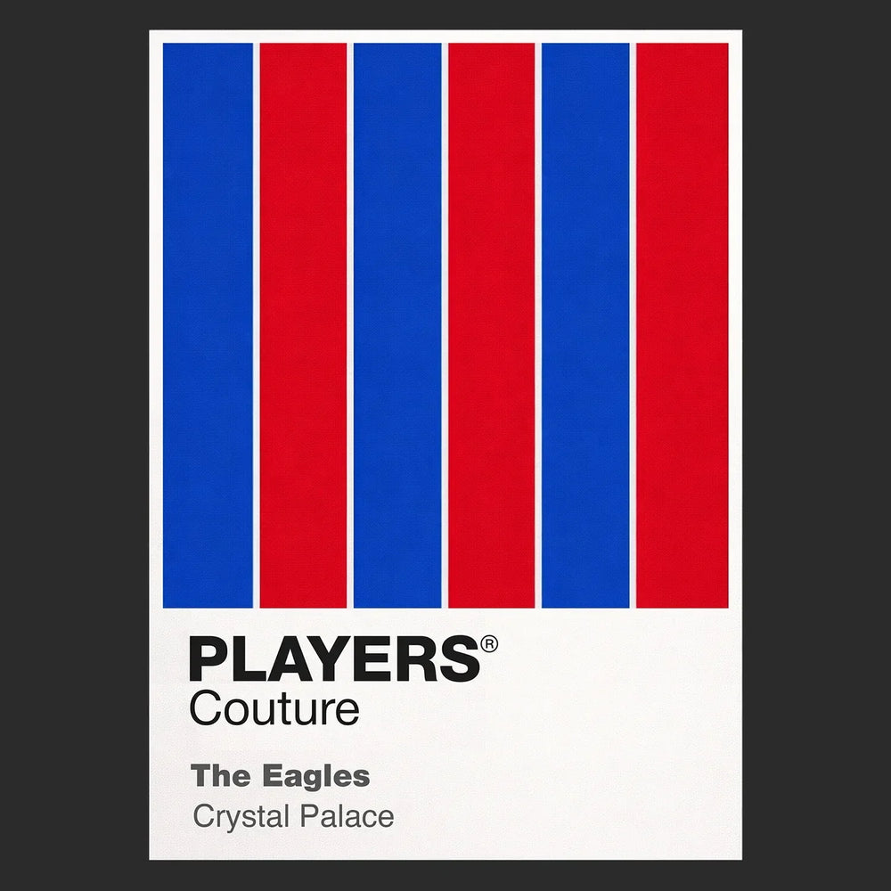 Crystal Palace Classic Football Shirt Colours Frame Men's T-Shirt – black close-up detail shot of the Crystal Palace Players