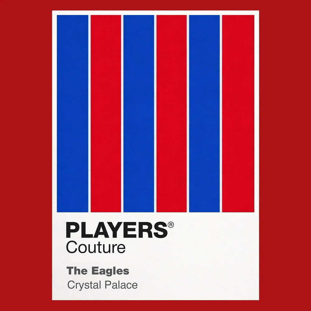Crystal Palace Classic Football Shirt Colours Frame Men's T-Shirt – red close-up detail shot of the Crystal Palace Players