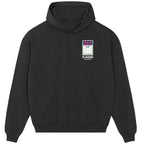 Crystal Palace Monopoly Card hoodie – grey men's hoodie with black Crystal Palace Monopoly Card letters and Players Couture