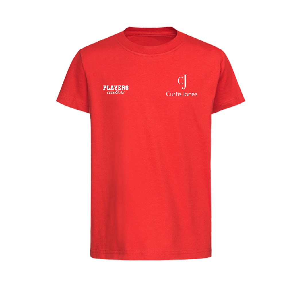 Curtis Jones Logo Players Couture Kids T-Shirt Red