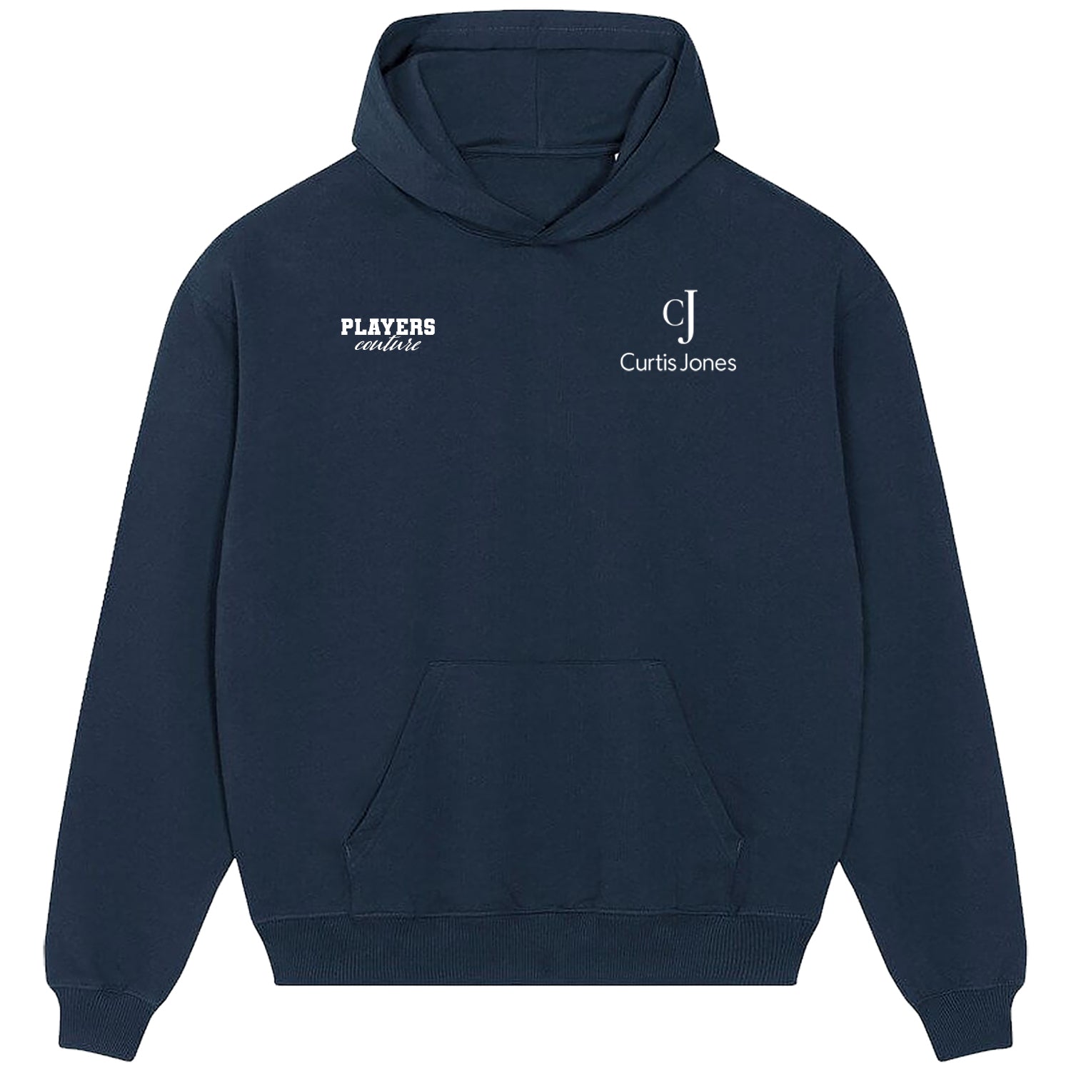 Curtis Jones Logo Players Couture Men's Casual Hoodie Navy