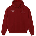 Curtis Jones hoodie – red men's hoodie featuring the Curtis Jones Players Couture logo