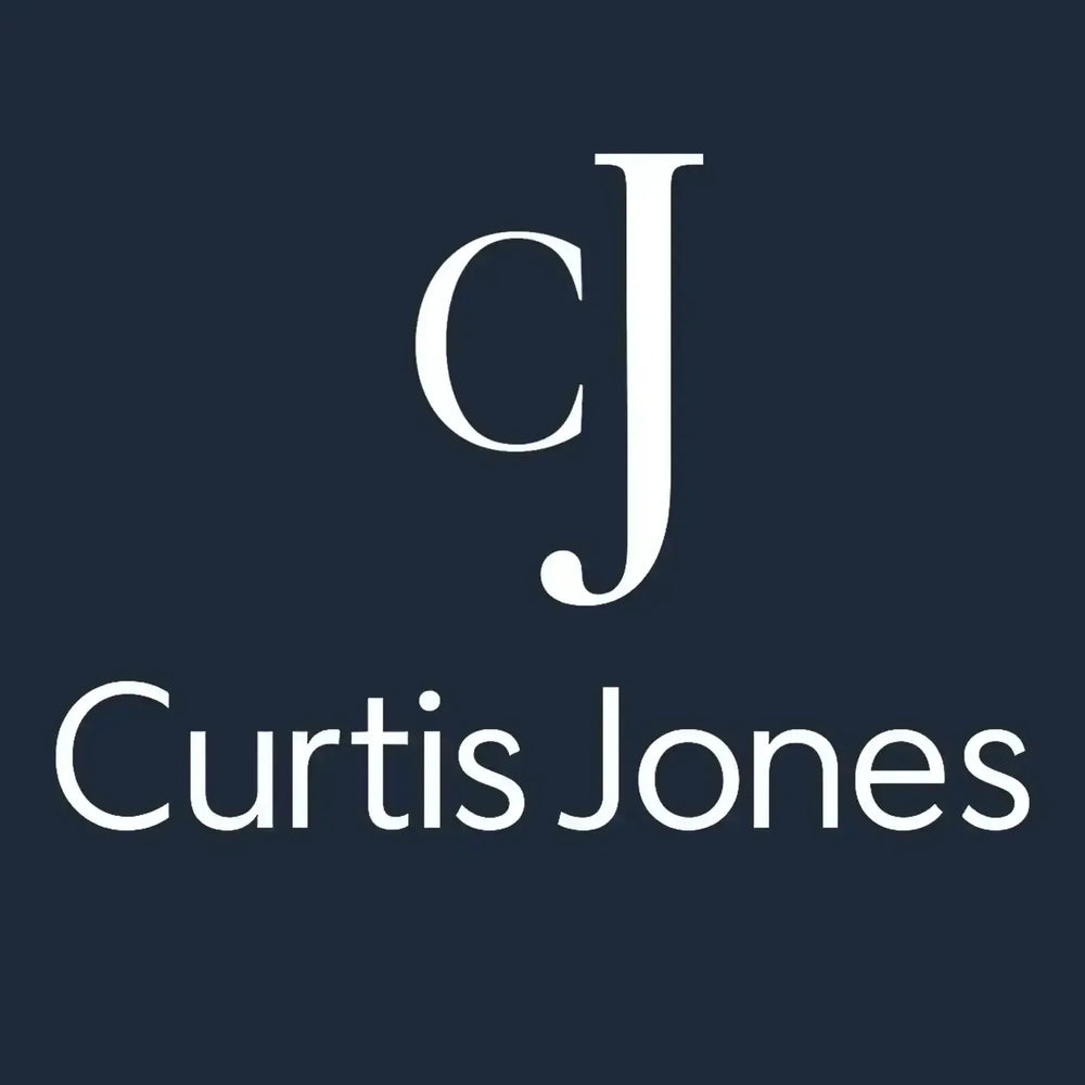 Curtis Jones Logo Kids Hoodie – navy close-up detail shot of the Curtis Jones Players Couture logo design