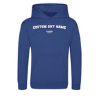Custom Create Name hoodie – white kids' hoodie with black Custom Create Name letters and Players Couture logo on the chest