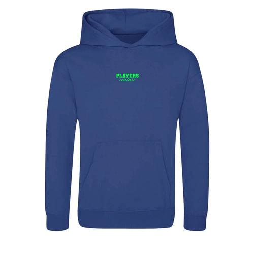 Custom Create Logo Kids Sports Hoodie – close-up detail shot of the Custom Create Players Couture logo design