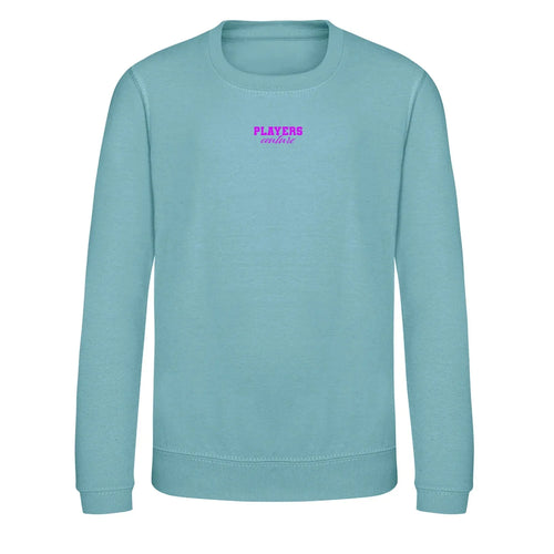 Custom Create Your Logo Kids Sweatshirt – close-up detail shot of the Custom Create Your Players Couture logo design