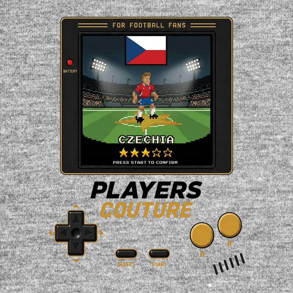 Czechia World Cup 8-Bit Kids T-Shirt retro gaming football design by Players Couture
