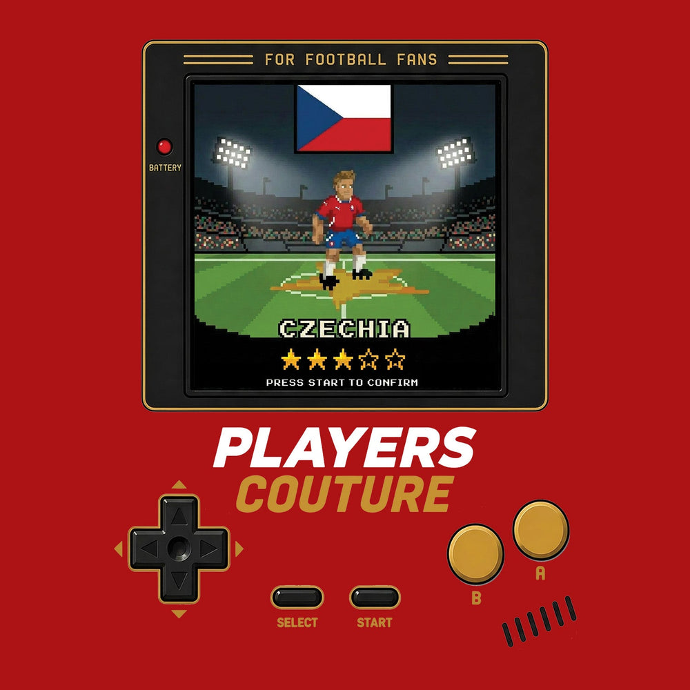 Czechia World Cup 8-Bit Men's T-Shirt retro gaming football design by Players Couture
