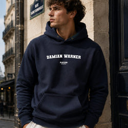 damian-warner name-print hoodie - navy