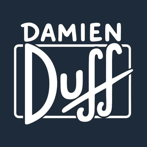 Damien Duff Logo Men's T-Shirt – navy close-up detail shot of the Damien Duff Players Couture logo design
