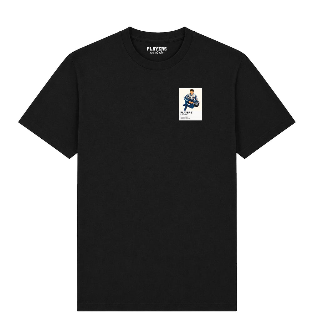 Damon Hill Williams Standing on Car Formula 1 T-shirt – mens black tshirt view