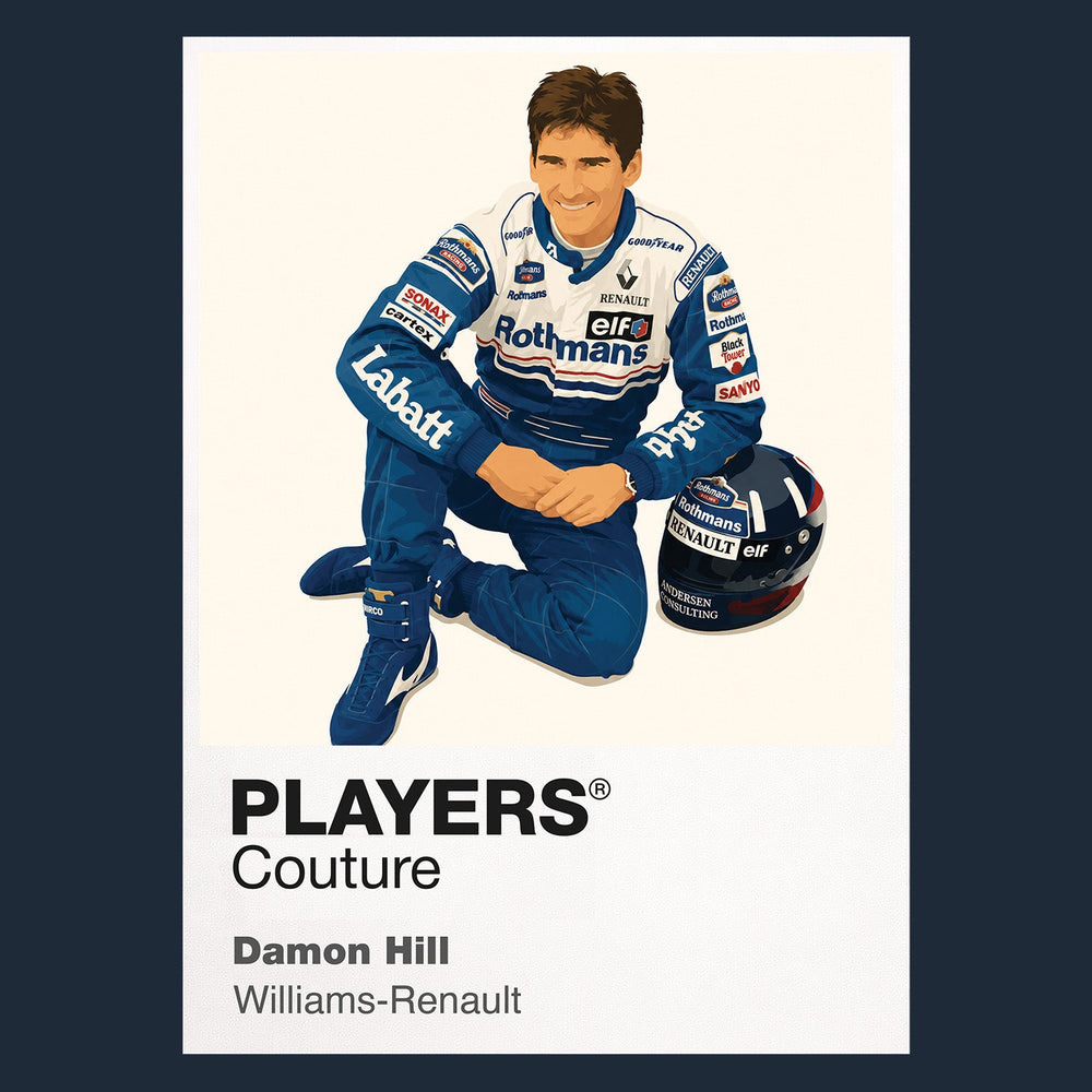 Damon Hill Williams Standing on Car Formula 1 T-shirt – navy view