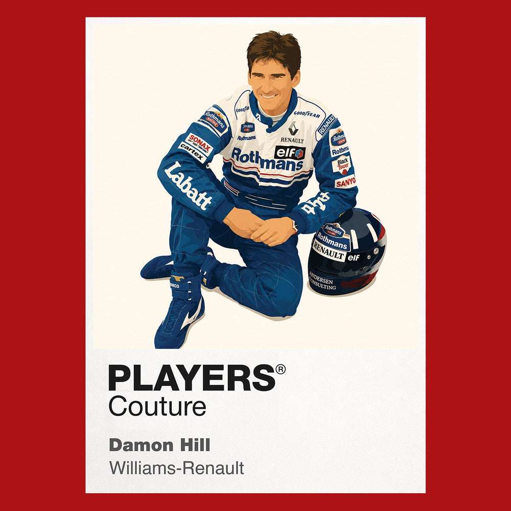 Damon Hill Williams Standing on Car Formula 1 T-shirt – red view