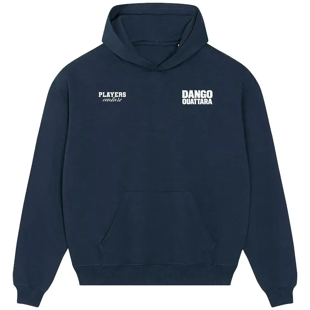 Dango Ouattara hoodie – navy men's hoodie featuring the Dango Ouattara Players Couture logo